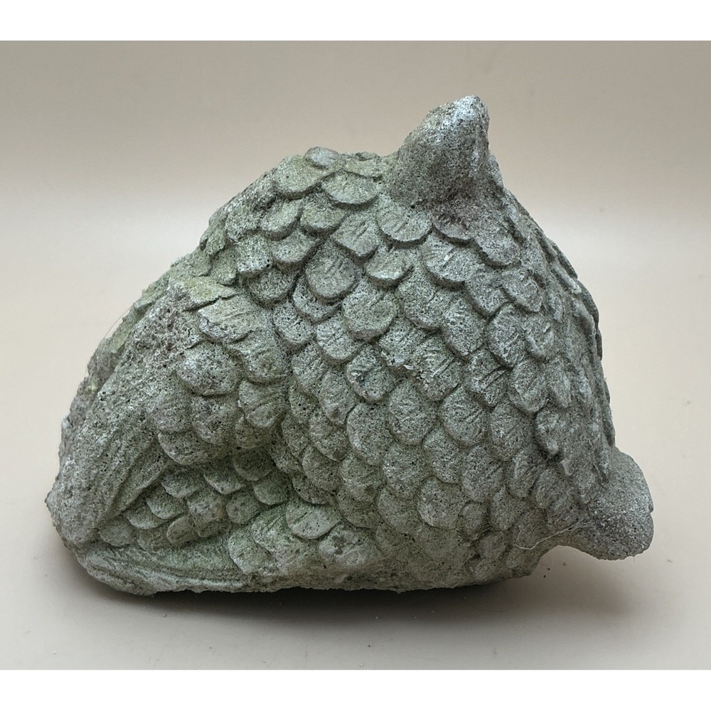 Vintage‎ Cast Stone Decorative Resting Snowy Owl Head Figurine Sculpture - Picture 3 of 8